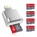 MicroDrive 8pin To TF Card Adapter Mini iPhone & iPad TF Card Reader, Capacity:64GB(Silver)