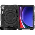 For Samsung Galaxy Tab S9 Spider Rotation Handle Silicone Hybrid PC Tablet Case(Black)