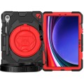 For Samsung Galaxy Tab S9 Spider Rotation Handle Silicone Hybrid PC Tablet Case(Black Red)
