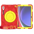 For Samsung Galaxy Tab S9+ Spider Rotation Handle Silicone Hybrid PC Tablet Case(Yellow Red)