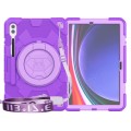 For Samsung Galaxy Tab S9+ Spider Rotation Handle Silicone Hybrid PC Tablet Case(Purple)