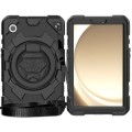 For Samsung Galaxy Tab A9 Spider Rotation Handle Silicone Hybrid PC Tablet Case(Black)