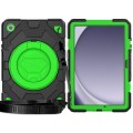For Samsung Galaxy Tab A9+ Spider Rotation Handle Silicone Hybrid PC Tablet Case(Black Green)