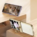 For Samsung Galaxy Z Flip5 GKK Magnetic Folding Phantom Rotary Phone Case with Ring Holder(Purple)