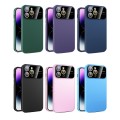 For iPhone 14 Pro Max Large Glass Window PC Phone Case with Integrated Lens Film(Dark Purple)