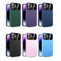 For iPhone 13 Pro Large Glass Window PC Phone Case with Integrated Lens Film(Dark Purple)