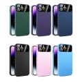 For iPhone 12 Pro Max Large Glass Window PC Phone Case with Integrated Lens Film(Royal Blue)