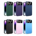For iPhone 12 Pro Large Glass Window PC Phone Case with Integrated Lens Film(Dark Purple)