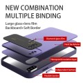 For iPhone XS Large Glass Window PC Phone Case with Integrated Lens Film(Dark Purple)