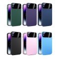 For iPhone XR Large Glass Window PC Phone Case with Integrated Lens Film(Dark Purple)