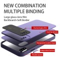For iPhone XS Max Large Glass Window PC Phone Case with Integrated Lens Film(Dark Purple)