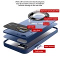 For iPhone 8 Plus/7 Plus Large Glass Window Magnetic Magsafe Phone Case with Lens Film(Dark Purple)