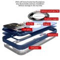 For iPhone 12 Large Glass Window Magnetic Magsafe Phone Case with Lens Film(Royal Blue)
