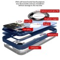 For iPhone 12 Pro Large Glass Window Magnetic Magsafe Phone Case with Lens Film(Royal Blue)