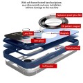 For iPhone 13 Large Glass Window Magnetic Magsafe Phone Case with Lens Film(Royal Blue)