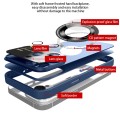 For iPhone 14 Large Glass Window Magnetic Magsafe Phone Case with Lens Film(Royal Blue)