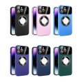 For iPhone 14 Pro Max Large Glass Window Magnetic Magsafe Phone Case with Lens Film(Dark Purple)