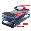 For iPhone XS Max Large Glass Window Magnetic Magsafe Phone Case with Lens Film(Royal Blue)