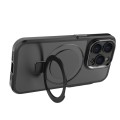 For iPhone 15 Pro MagSafe Magnetic Metal Holder Phone Case(Black)
