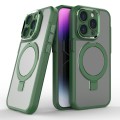 For iPhone 15 Pro MagSafe Magnetic Metal Holder Phone Case(Green)