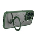 For iPhone 15 Pro MagSafe Magnetic Metal Holder Phone Case(Green)