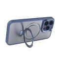 For iPhone 15 Pro Max MagSafe Magnetic Metal Holder Phone Case(Blue)
