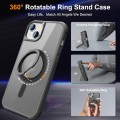 For iPhone 14 Plus MagSafe Magnetic Rotating Holder Phone Case(Black)