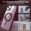 For iPhone 14 Plus MagSafe Magnetic Rotating Holder Phone Case(Wine Red)