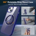 For iPhone 14 Plus MagSafe Magnetic Rotating Holder Phone Case(Klein Blue)