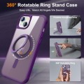 For iPhone 14 Plus MagSafe Magnetic Rotating Holder Phone Case(Purple)