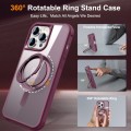 For iPhone 14 Pro MagSafe Magnetic Rotating Holder Phone Case(Wine Red)