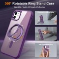 For iPhone 12 / 12 Pro MagSafe Magnetic Rotating Holder Phone Case(Purple)