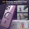 For iPhone 11 Pro Max MagSafe Magnetic Rotating Holder Phone Case(Purple)
