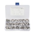 80 PCS Adjustable Single Ear Plus Stainless Steel Hydraulic Hose Clamps O-Clips Pipe Fuel Air Inside