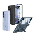 For Samsung Galaxy Z Fold5 GKK Integrated Magnetic Armor Flip Phone Case with Holder(Light Blue)