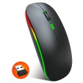 HXSJ M40 2.4GHZ 800,1200,1600dpi Third Gear Adjustment Colorful Wireless Mouse USB Rechargeable(Blac