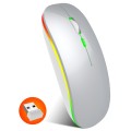 HXSJ M40 2.4GHZ 800,1200,1600dpi Third Gear Adjustment Colorful Wireless Mouse USB Rechargeable(Silv