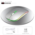 HXSJ M40 2.4GHZ 800,1200,1600dpi Third Gear Adjustment Colorful Wireless Mouse USB Rechargeable(Silv