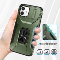 For iPhone 12 / 12 Pro Sliding Camshield Holder Phone Case(Alpine Green)