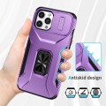 For iPhone 12 Pro Max Sliding Camshield Holder Phone Case(Purple)