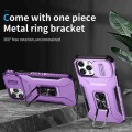 For iPhone 12 Pro Max Sliding Camshield Holder Phone Case(Purple)