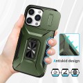 For iPhone 13 Pro Max Sliding Camshield Holder Phone Case(Alpine Green)