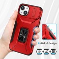 For iPhone 14 Plus Sliding Camshield Holder Phone Case(Red)