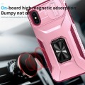 For iPhone XR Sliding Camshield Holder Phone Case(Pink + Rose Red)