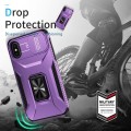 For iPhone XS Max Sliding Camshield Holder Phone Case(Purple)