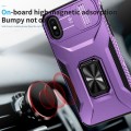 For iPhone XS Max Sliding Camshield Holder Phone Case(Purple)