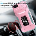 For iPhone 7 Sliding Camshield Holder Phone Case(Pink + Grey Green)