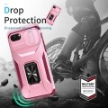 For iPhone 7 Sliding Camshield Holder Phone Case(Pink + Rose Red)