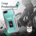 For iPhone 7 Plus Sliding Camshield Holder Phone Case(Grey Green + Pink)