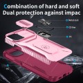 For iPhone 13 mini Sliding Camshield Holder Phone Case(Pink + Rose Red)